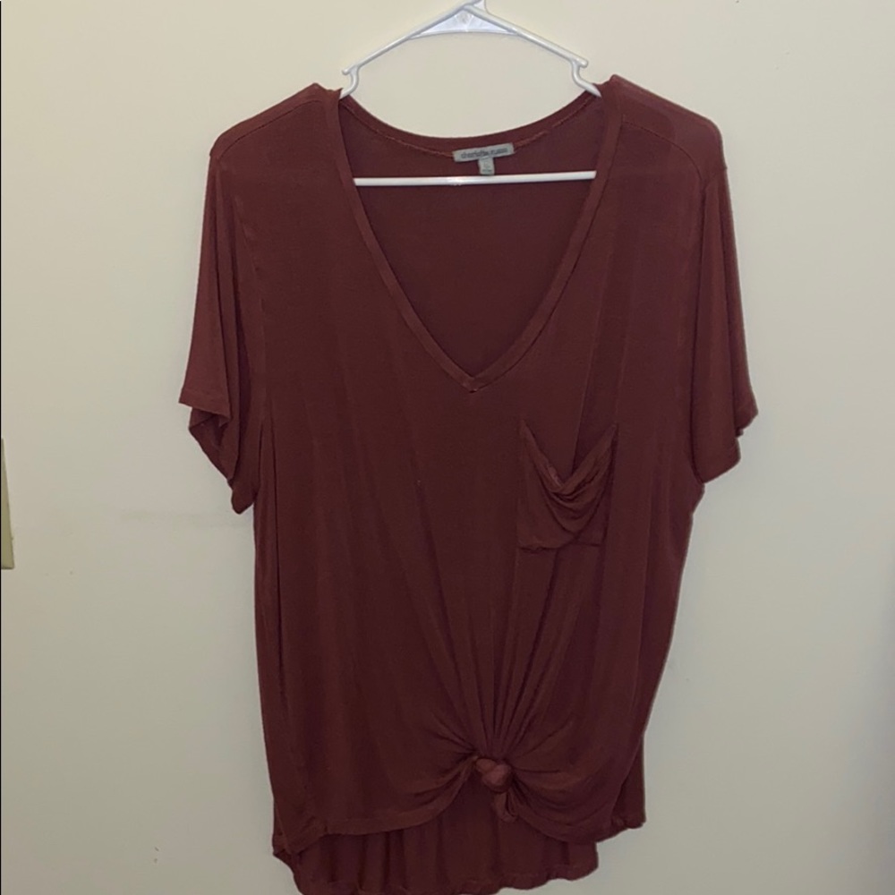 Charlotte Russe pink/red Tied Tee